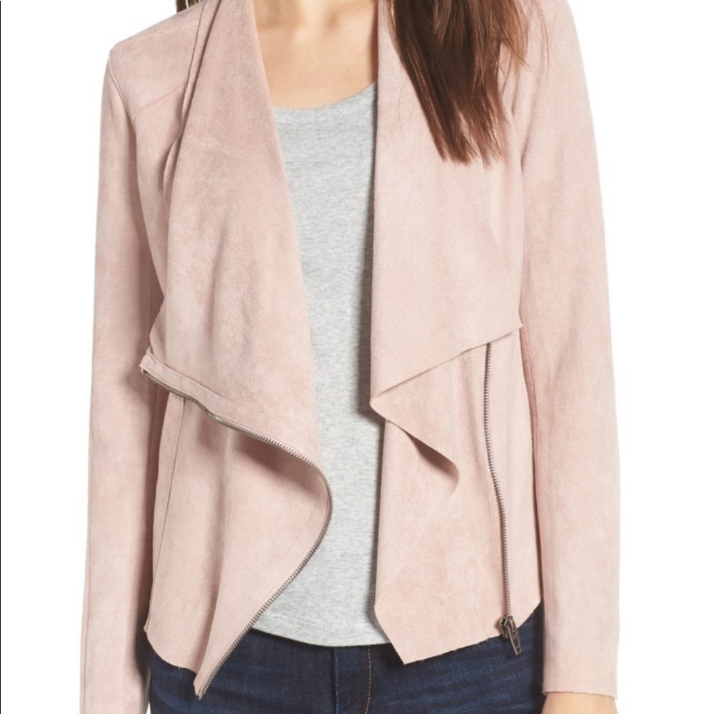 BlankNYC Drape Front Faux Suede Jacket